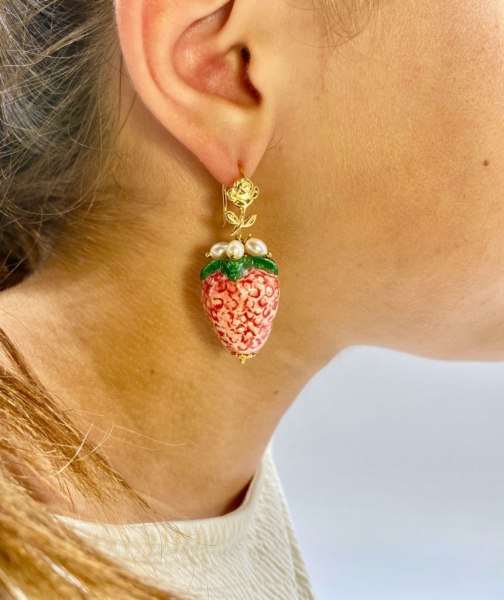 Cute Strawberry Drop Earrings