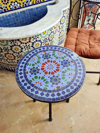 Picture of CUSTOMIZABLE Mosaic Table - Crafts Mosaic Table - Mosaic Table Art - Mid Century Mosaic Table - Handmade Coffee Table For Outdoor & Indoor | Crafted Mid Century Mosaic Coffee Table | Indoor- Outdoor Moroccan Table