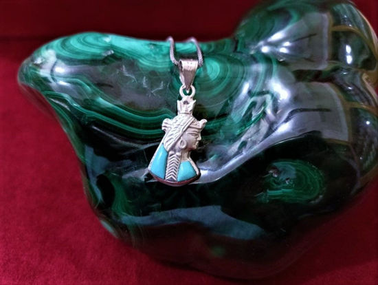 Picture of Queen Cleopatra Sterling Silver Turquoise Inlay Necklace