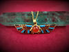 Picture of Egyptian Gold Filled Silver Colorful Winged Sun Disc Pendant Necklace