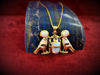 Picture of Opal Gold Scarab Flanked By Two Horus Gods Necklace