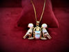 Picture of Opal Gold Scarab Flanked By Two Horus Gods Necklace