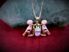 Picture of Opal Gold Scarab Flanked By Two Horus Gods Necklace