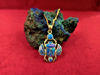 Picture of Blue Gold Opal Winged Scarab Necklace