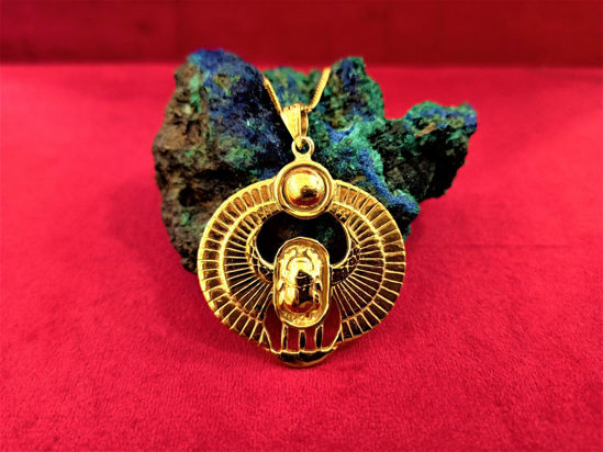 Picture of Gold Winged Scarab For Good Luck Necklace