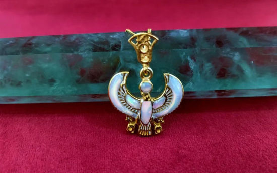 Picture of Gold Opal God Horus Necklace