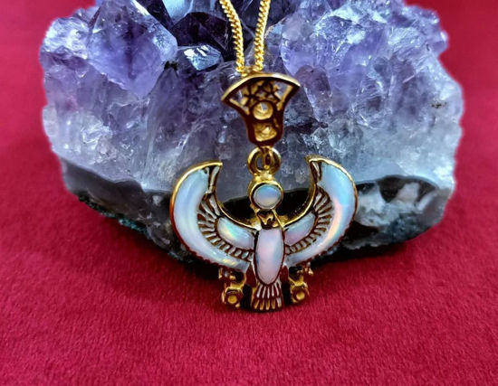 Picture of Gold Opal God Horus Necklace