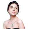 Picture of King Akhenaton Prayers Silver Necklace