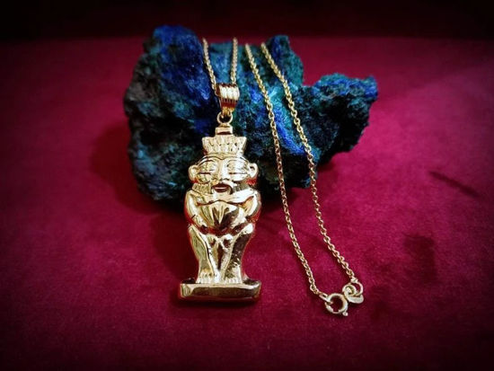 Picture of Gold God Bes Of Humor Necklace