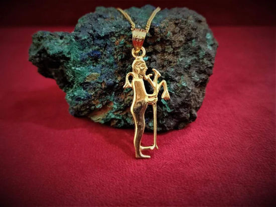 Picture of God Ptah The Creator Gold Necklace