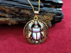 Picture of Gold Opal Scarab Flower of life Necklace