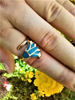 Picture of Blue Sparkle Opal Lotus Flower Ring
