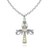 Picture of Sterling Silver Ankh Scarab Eye Of Horus Opal Necklace