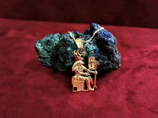 Picture of Gold God Horus On The Throne Necklace