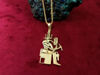 Picture of God Thoth On The Throne Gold Necklace