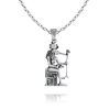 Picture of Sterling Silver Goddess Sekhmet Healing Amulet Necklace