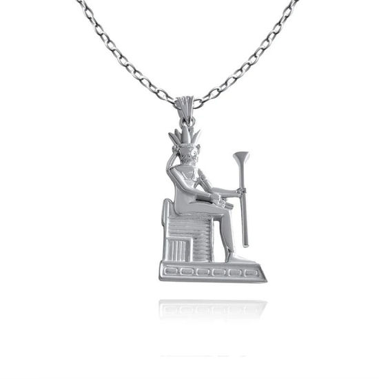 Picture of Sterling Silver God Amun Necklace Egyptian Royal amulet