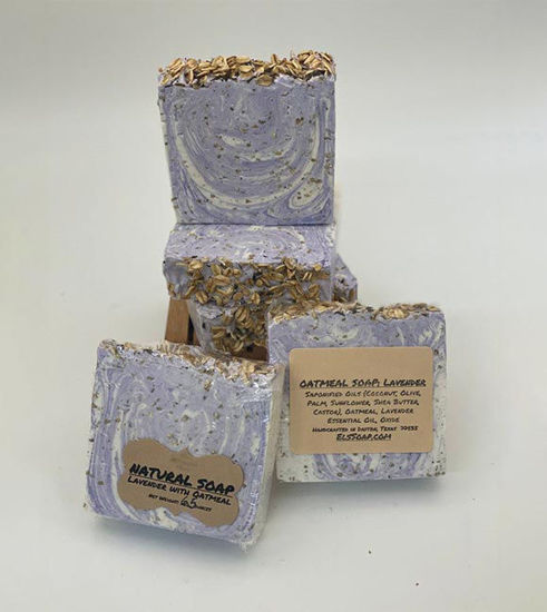 Picture of El's Handcrafted Oatmeal, Lavender, and Natural Soap 6oz bars