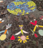 Picture of ONE LOVE mosaic tabletop; Earth day mosaic tabletop; Children and Love mosaic table; Patio mosaic table; Garden mosaic table; Terrace Table