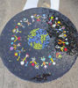 Picture of ONE LOVE mosaic tabletop; Earth day mosaic tabletop; Children and Love mosaic table; Patio mosaic table; Garden mosaic table; Terrace Table