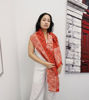 Picture of Hand-painted Shawl Red silk scarf Indian Shawl Designer Silk Shawl Gifts