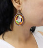 Picture of Handmade Maasai Multi colored Beaded Earrings with natural seashells