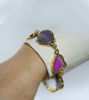 Picture of Multi color Stone Gold Plated Bangle Bracelet Handmade Artisian Chain Bracelet  Artisan Amethyst Jewelry with Precious Stones Artisan Gifts