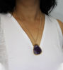 Picture of Raw Amethyst Pendant With Chain Purple Semi-precious Stone Pendant Necklace Artisan Made Handmade Gifts For Her
