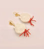 Picture of Shell earrings with freshwater pearls and natural coral.