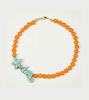 Picture of Orange jade necklace with seahorse and turquoise star