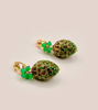 Picture of Little pine cone earrings with giada stone beads