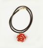 Picture of Leather necklace with red rose