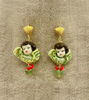 Picture of Ceramic angel earrings. gold plated.