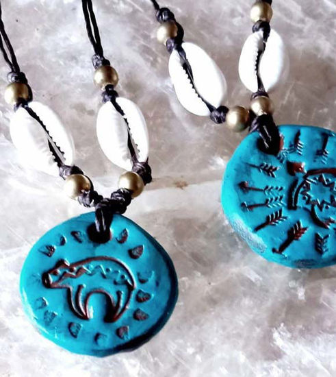 Picture of Sacred Animals Necklace, Sacred Turtle Lizard Bear Necklace, Zuni Bear, Boho Necklace, Native American Necklace, Zuni Necklace, Lakota