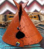 Picture of Personalized (long tex outside)Teepee Leather Handcrafted Incense Burner⇻ Native American Style Incense Burner ⇻ Handcrafted Teepee Burner