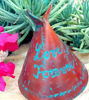 Picture of Personalized (short Turquoise text)Teepee Organic Leather Handcrafted Incense Burner⇻ Native American Style Incense Burner⇻Native Teenager