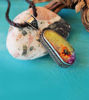 Picture of Rainbow Druzy Crystal Filigree Pendant Handwoven Macrame Cord Tribal Shamanic Unisex Natural Chakras Healing Necklace
