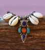 Picture of Amazing New Design Ethnic Shell High Quality Stainless Steel Beads Elegant Necklace Inlayed with Turquoise Coral and Lapis Lazuli