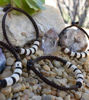 Picture of Unique Tribal Ethnic Real Fish Bone Surfer Unisex Men/Woman Hand Woven Wax Cord Bracelet - One piece