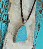 Picture of Light Blue Jasper Crystal Filigree Silver White Brass Pendant Handwoven Macrame Cord Tribal Shamanic Unisex Natural Necklace