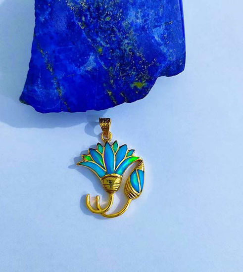 Picture of Lotus Flower Gold Filled Opal Pendant