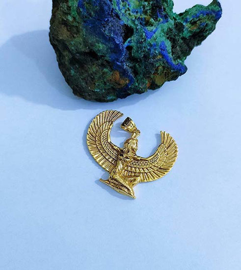Picture of Winged Goddess Maat Of Justice Gold Filled Pendant