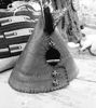 Picture of BIG teepee-Teepee Leather Handcrafted Incense Burner⇻ Native American Style Incense ⇻ Handcrafted One of kind Teepee Statue Incense Burner