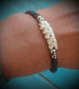 Picture of Unique Tribal Ethnic Real Snake Bone Surfer Unisex Men/Woman Hand Woven Wax Cord Bracelet - One piece