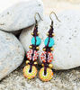 Picture of Tribal Long Vintage Rustic Glass Amazing Design Solid Brass Beads Handmade Artesan Earrings