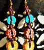 Picture of Tribal Long Vintage Rustic Glass Amazing Design Solid Brass Beads Handmade Artesan Earrings