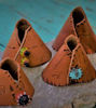 Picture of Teepee Village⇻SEVEN Genuine Leather Handcrafted Teepees ⇻ Native American Style ,Teepee home decor, Reptile Terrarium Decor, Plant Decor