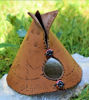 Picture of Teepee Leather Handcrafted Incense Burner⇻ Native American Style Incense Burner ⇻ Handcrafted One of kind Teepee Statue Incense Burner