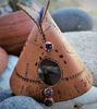 Picture of Teepee Leather Handcrafted Incense Burner⇻ Native American Style Incense Burner ⇻ Handcrafted One of kind Teepee Statue Incense Burner