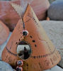 Picture of Teepee Leather Handcrafted Incense Burner⇻ Native American Style Incense Burner ⇻ Handcrafted One of kind Teepee Statue Incense Burner